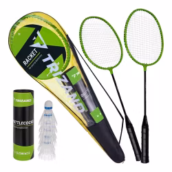 Badmintonset 2 racketar – 6 fjäderbollar & väska
