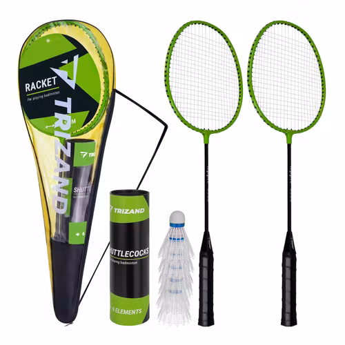 Badmintonset 2 racketar – 6 fjäderbollar & väska
