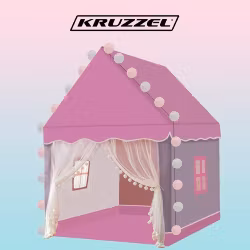 Barntält med LED – lektält barn hus rosa