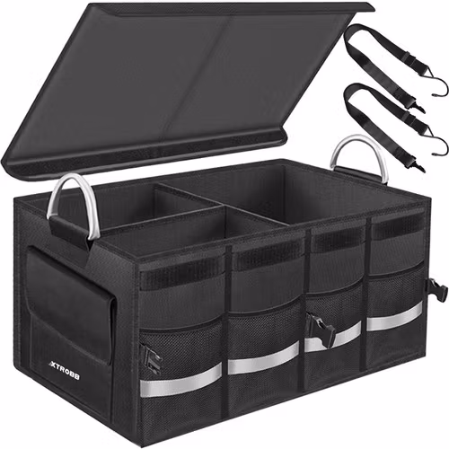 Bagageorganizer bil 50L – stor trunk organizer med lock