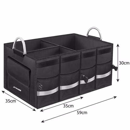 Bagageorganizer bil 50L – stor trunk organizer med lock