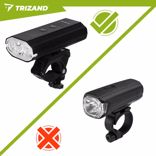 LED cykellampa 1300 lm USB-C med baklampa och powerbank