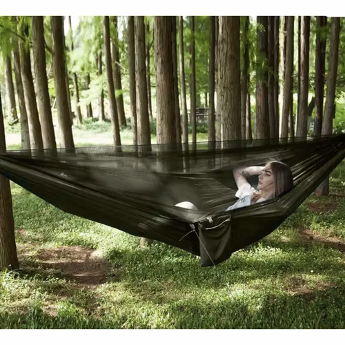 Campinghängmatta för 2 personer med myggnät och tarp