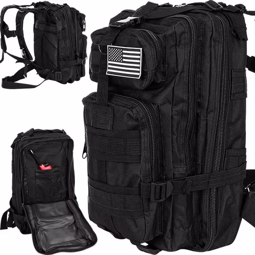 Militär ryggsäck 26L svart – Tactical backpack med MOLLE