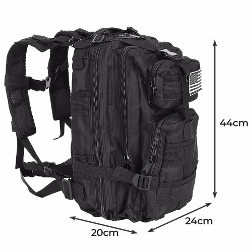 Militär ryggsäck 26L svart – Tactical backpack med MOLLE