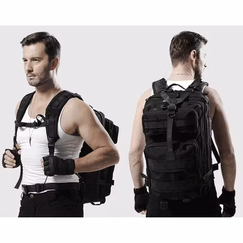 Militär ryggsäck 26L svart – Tactical backpack med MOLLE
