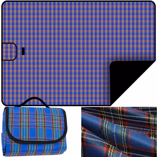 Waterproof picnic blanket blue 145x180 cm - foldable beach blanket
