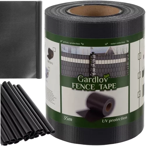 Stängseltejp 450 g/m² + 25 Clips – UV-beständigt Insynsskydd