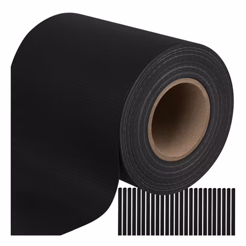 Svart Stängseltejp 450 g/m² + 25 Clips – Insynsskydd