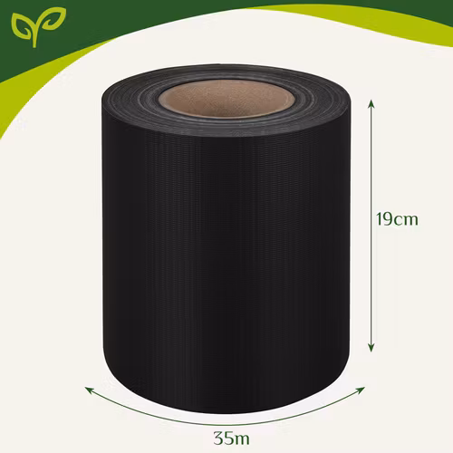 Svart Stängseltejp 450 g/m² + 25 Clips – Insynsskydd