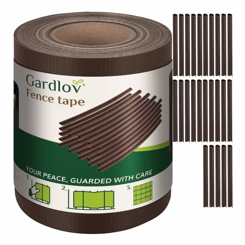 Brun Stängseltejp 450 g/m² + 25 Clips – Insynsskydd