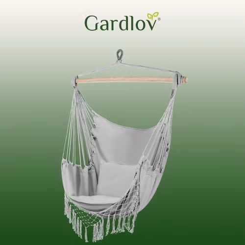 Brazilian Hanging Chair Grey with Cushions – Gardlov 120 kg
