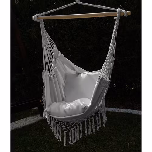 Brazilian Hanging Chair Grey with Cushions – Gardlov 120 kg