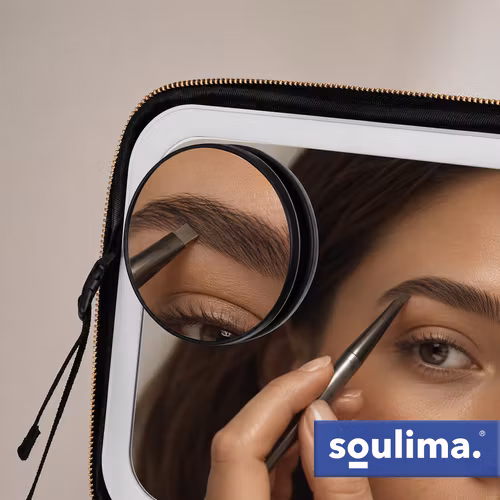 XL Sminkväska med LED-spegel – Soulima Kosmetikorganisatör