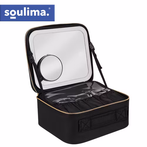 XL Sminkväska med LED-spegel – Soulima Kosmetikorganisatör