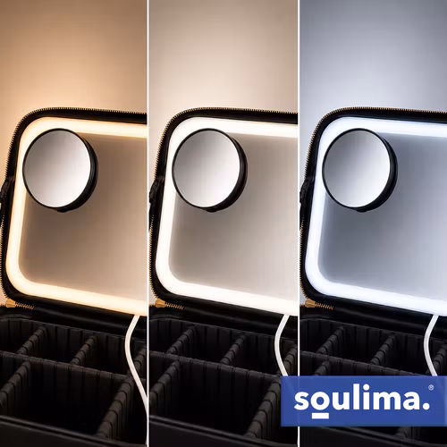 XL Sminkväska med LED-spegel – Soulima Kosmetikorganisatör