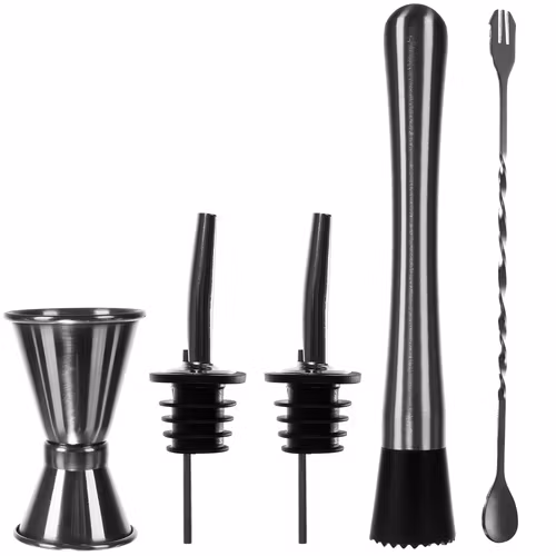 RUHHY Bartenderset 6-i-1 – Cocktailset med Shaker 700 ml