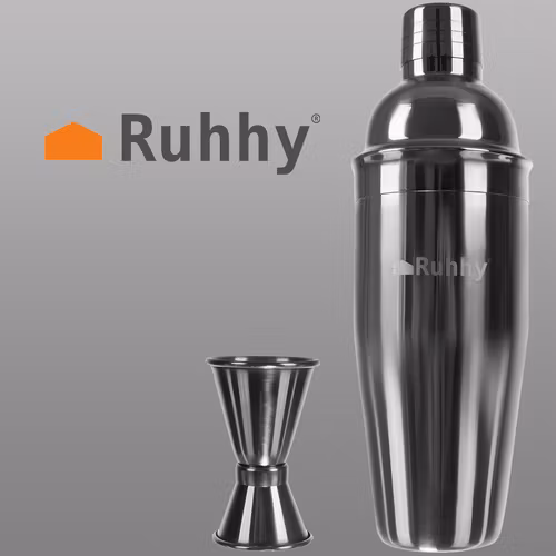 RUHHY Bartenderset 6-i-1 – Cocktailset med Shaker 700 ml