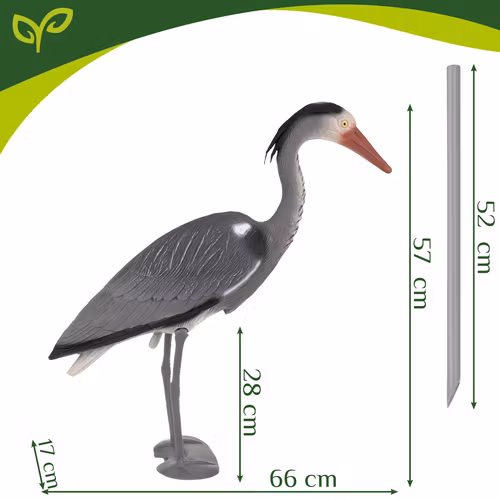Häger Trädgårdsfigur 66 cm – Dekoration på Pinne