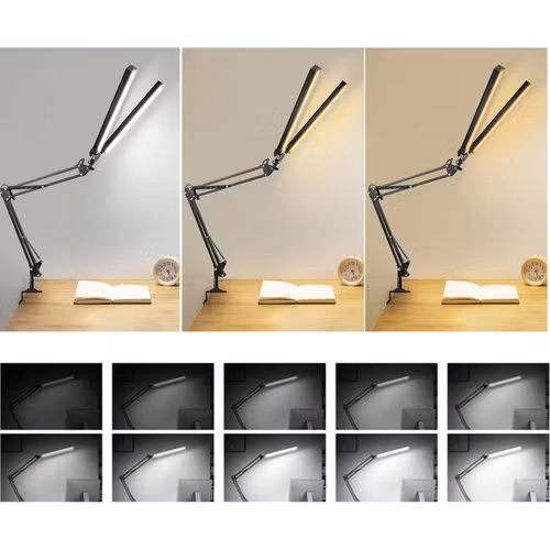 Justerbar LED Ritlampa med 2 Ljuskällor & Stativ