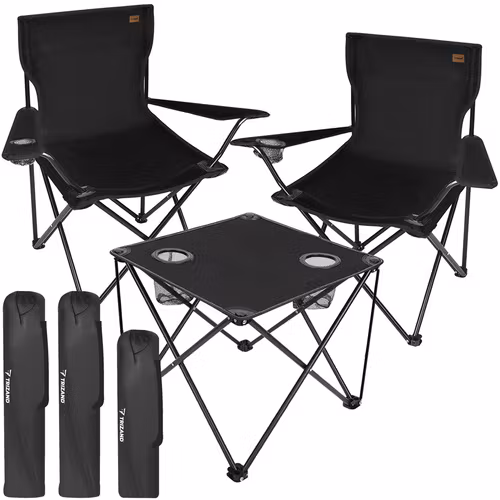 Camping Set – 2 Hopfällbara Stolar & Bord