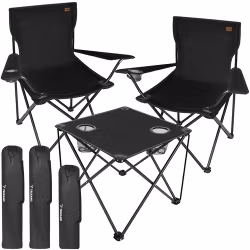 Camping Set – 2 Hopfällbara Stolar & Bord
