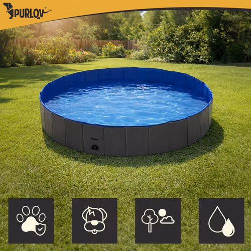 Hundpool 160 cm – Vikbar Pool för Hundar 600L