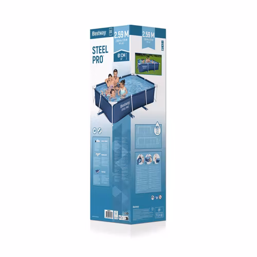 Bestway Steel Pro Pool 259x170x61 cm – Rektangulär Familjepool