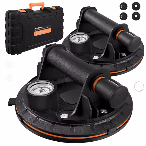 Bigstren Vakuumsugkoppar 2-pack 200 kg – Med Pump och Manometer