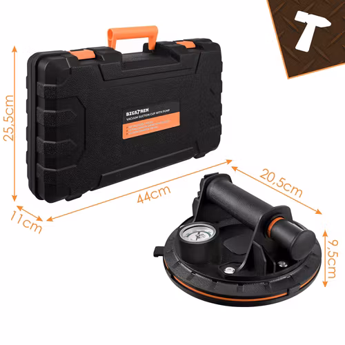 Bigstren Vakuumsugkoppar 2-pack 200 kg – Med Pump och Manometer