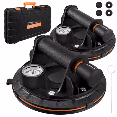 Bigstren Vakuumsugkoppar 2-pack 200 kg – Med Pump och Manometer