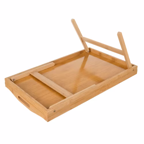 Hopfällbart Bambubord för Sängen – Laptopbord & Frukostbricka