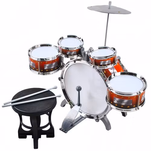 Trumset för Barn – 5 Trummor, Cymbal & Pall