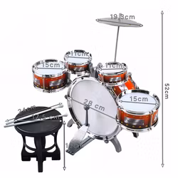 Trumset för Barn – 5 Trummor, Cymbal & Pall