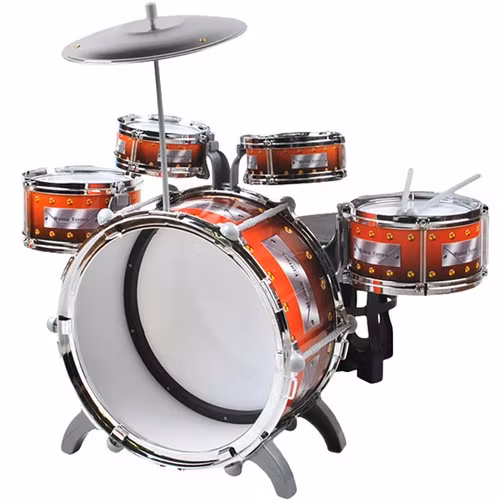 Trumset för Barn – 5 Trummor, Cymbal & Pall