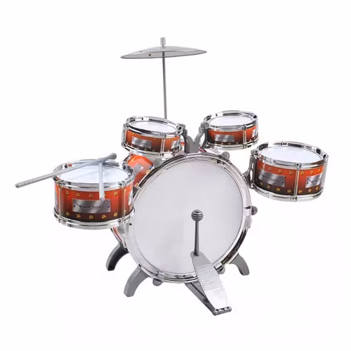 Trumset för Barn – 5 Trummor, Cymbal & Pall