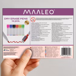 Whiteboardpennor 12-pack – 6 Färger med Magnet & Sudd