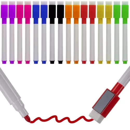 Whiteboardpennor 16-pack – 8 Färger med Magnet & Sudd