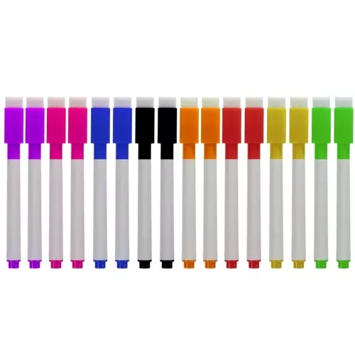 Whiteboardpennor 16-pack – 8 Färger med Magnet & Sudd