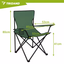 Folding Fishing Chair TRIZAND Green – Camping Chair with Cup Holder