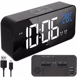 Digital väckarklocka LED med snooze – IZOXIS 1800 mAh