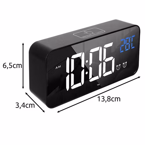 Digital väckarklocka LED med snooze – IZOXIS 1800 mAh