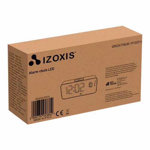 Digital väckarklocka LED med snooze – IZOXIS 1800 mAh
