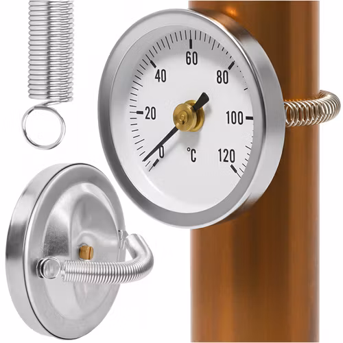 RUHHY bimetallisk termometer 0–120 °C – rørtermometer med fjeder