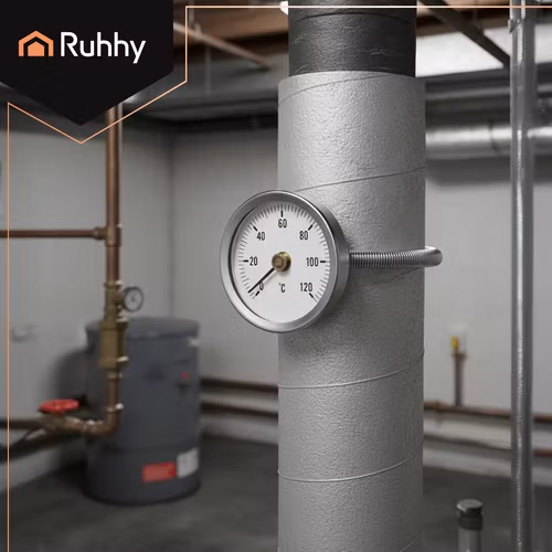 RUHHY bimetallisk termometer 0–120 °C – rørtermometer med fjeder