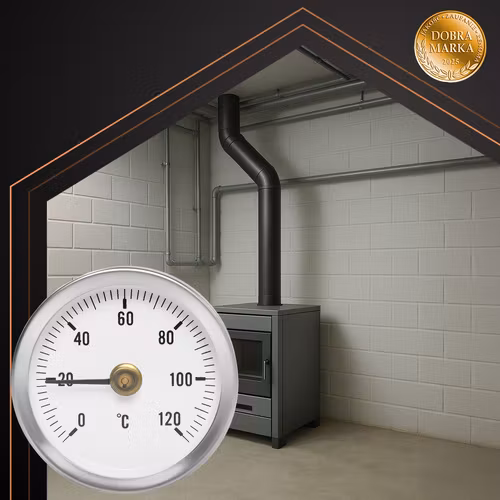 RUHHY bimetallisk termometer 0–120 °C – rørtermometer med fjeder
