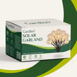 Solcellekabelslynge 100 LED-kuler – varmhvit hagebelysning