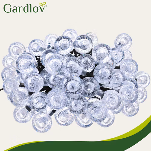 Solcellekabelslynge 100 LED-kuler – varmhvit hagebelysning