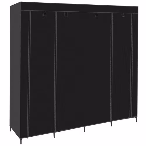 Tyg-garderob 170 × 170 cm – RUHHY hopfällbar med 14 hyllor