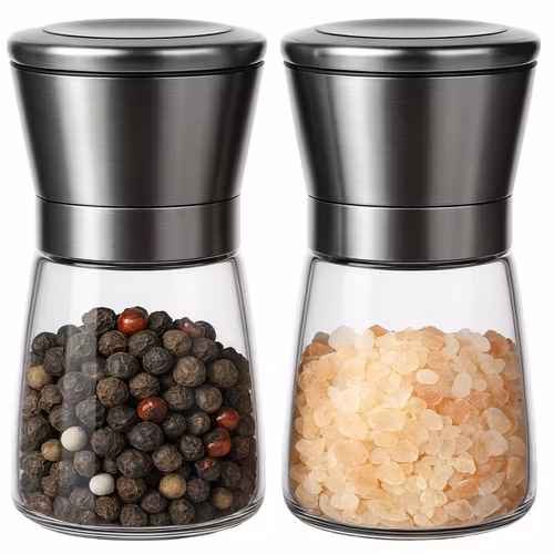 Salt- och pepparkvarn i glas 2-pack – RUHHY keramisk kvarn
